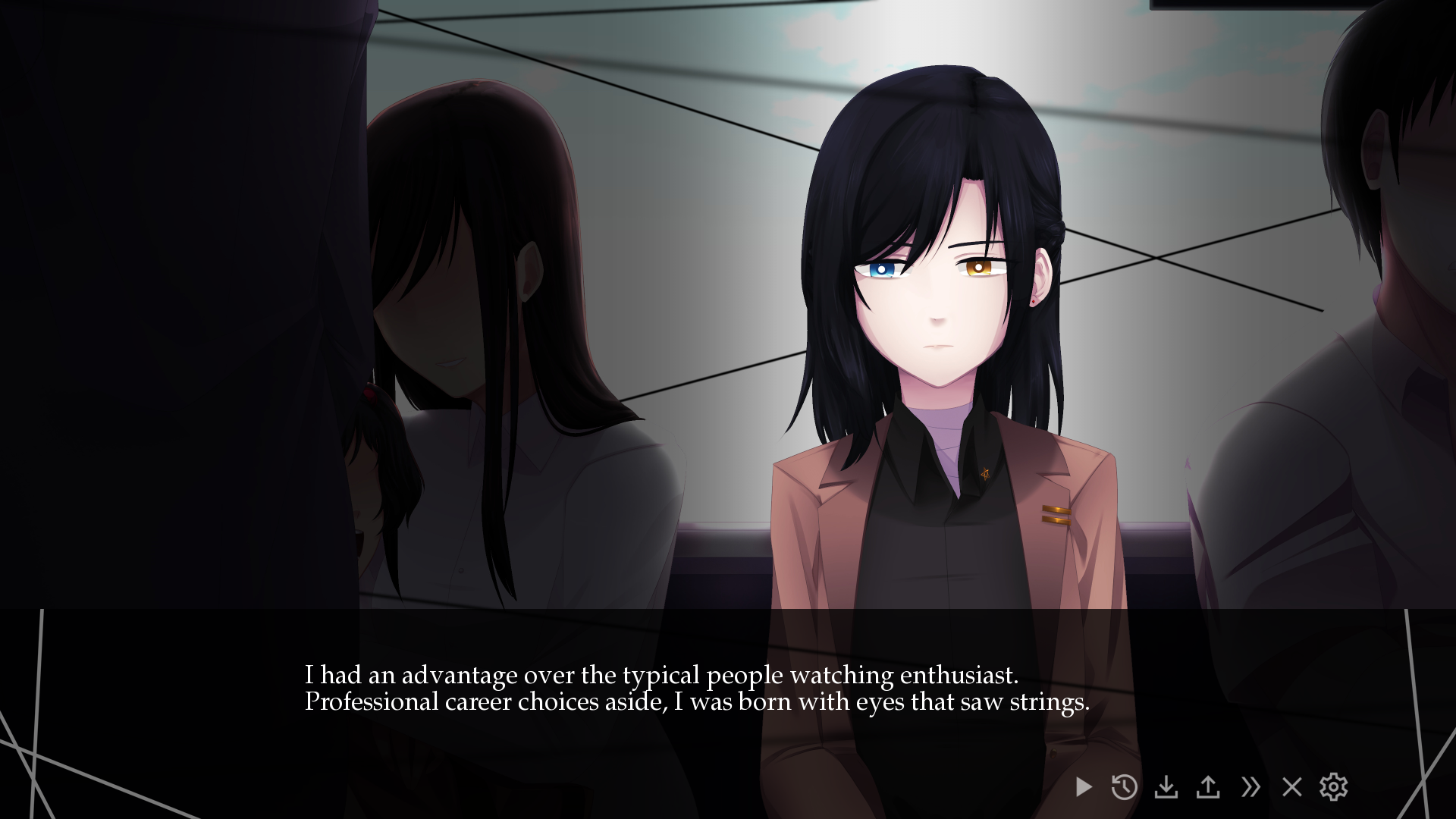 Lachesis or Atropos horror yuri visual novel, video game screenshot